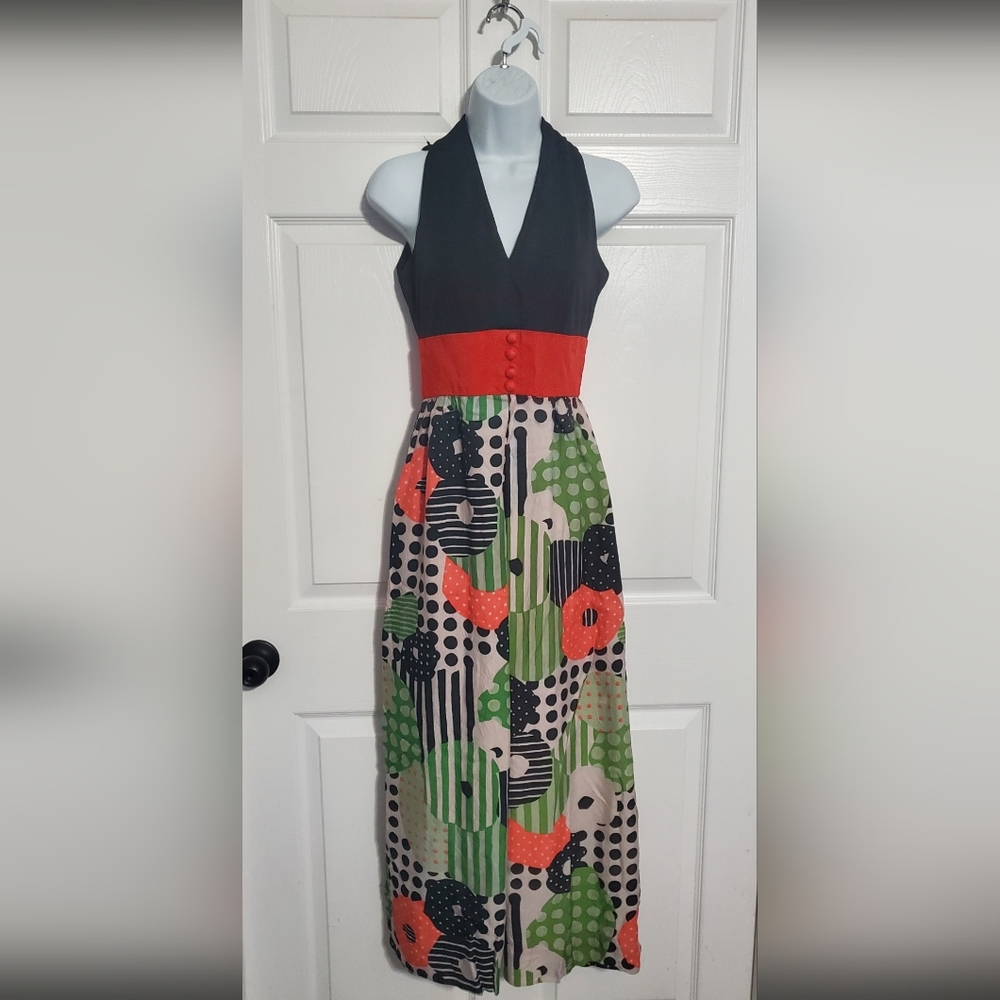 :* Vintage Gavi geometric Print Dress dated possibly 1960's ILGWU